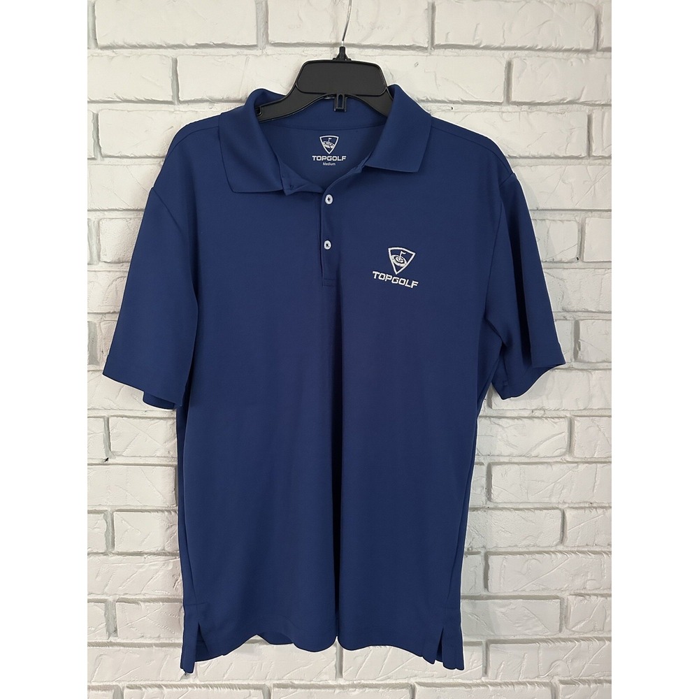 TopGolf Mens Short Sleeve Golf Polo Shirt Blue Regular Fit Size Medium